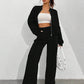 Women's Casual Bomber Jacket & Wide-Leg Pants Set – Effortless Style 9
