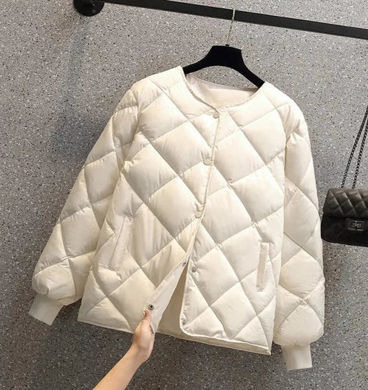 Women's Checked Quilted Jacket – Cozy Style for Every Occasion 0