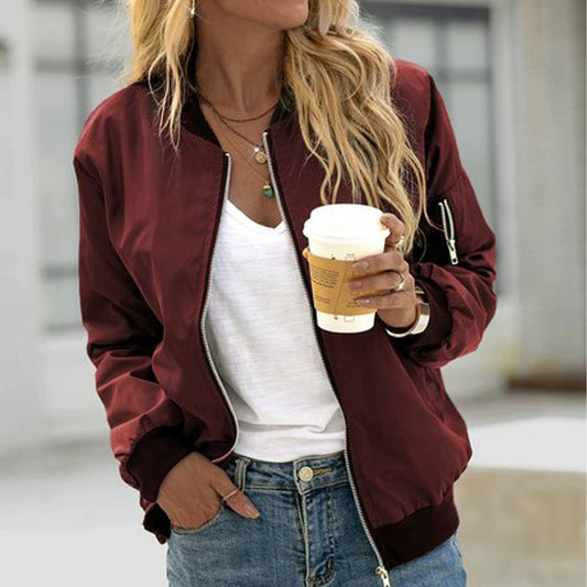 Women's Classic Bomber Jacket – Stylish with Functional Pockets 0