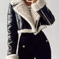 Women's Classic Leather Coat – Stylish Wide Collar for Fall 1