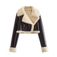 Women's Classic Leather Coat – Stylish Wide Collar for Fall 5