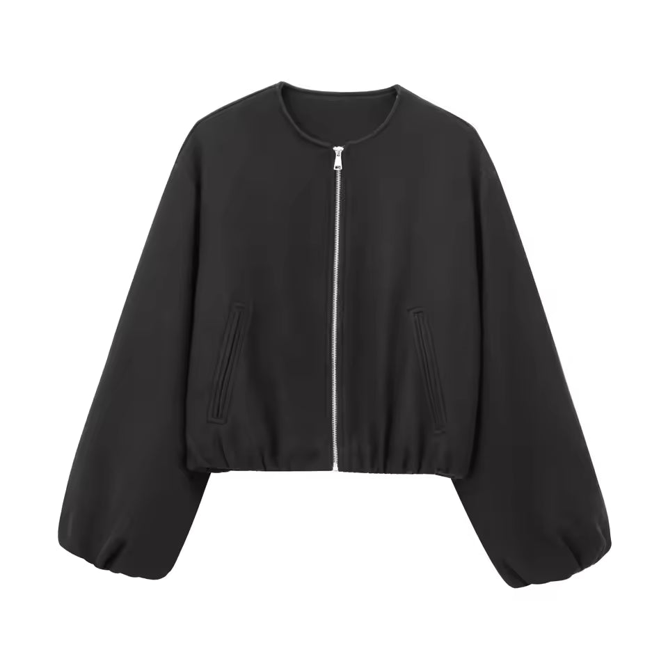 Women’s Cropped Bomber Jacket – Soft Touch & Trendy Fit 2