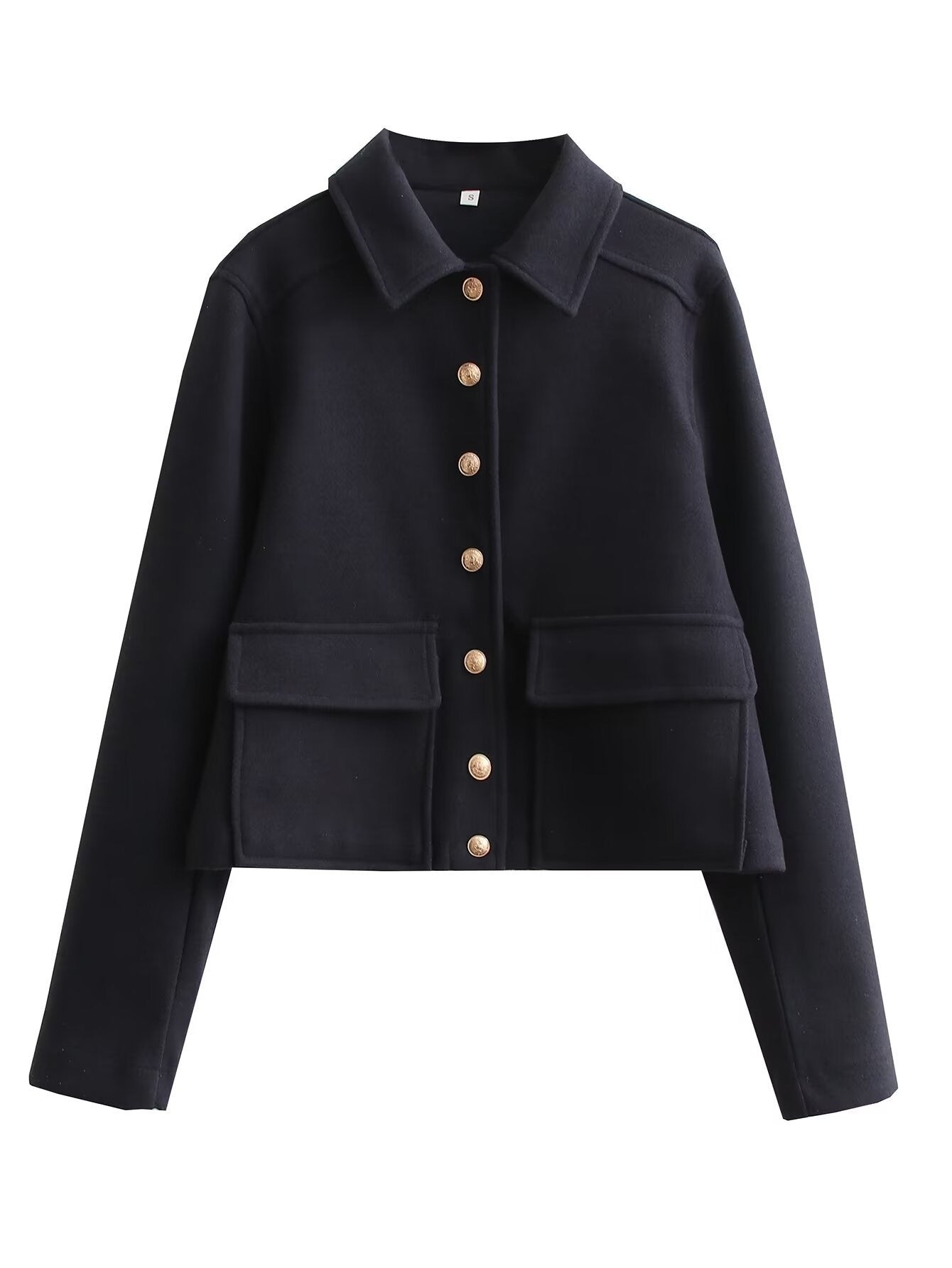 Women’s Cropped Bomber Jacket – Stylish Wool Blend for All Seasons 0