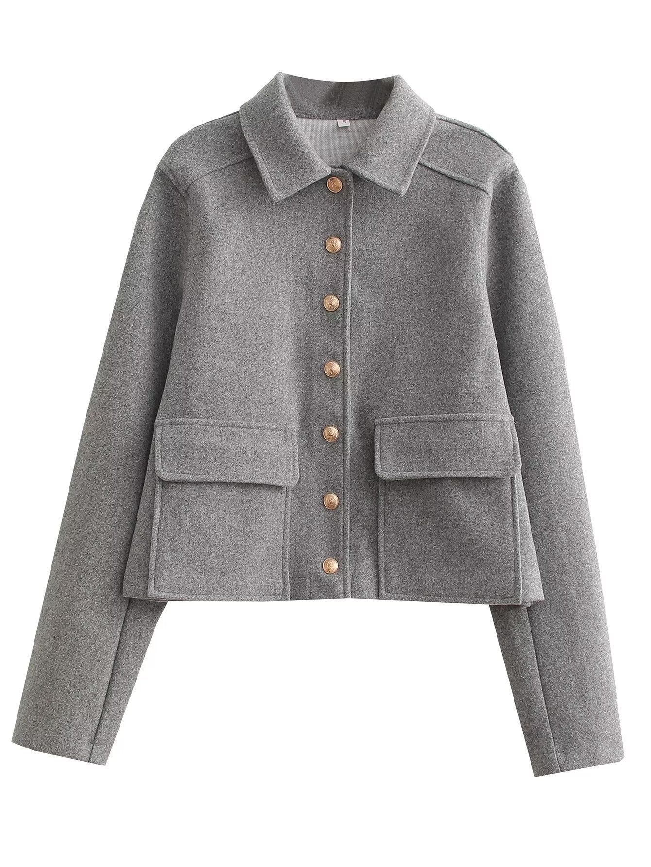 Women’s Cropped Bomber Jacket – Stylish Wool Blend for All Seasons 1