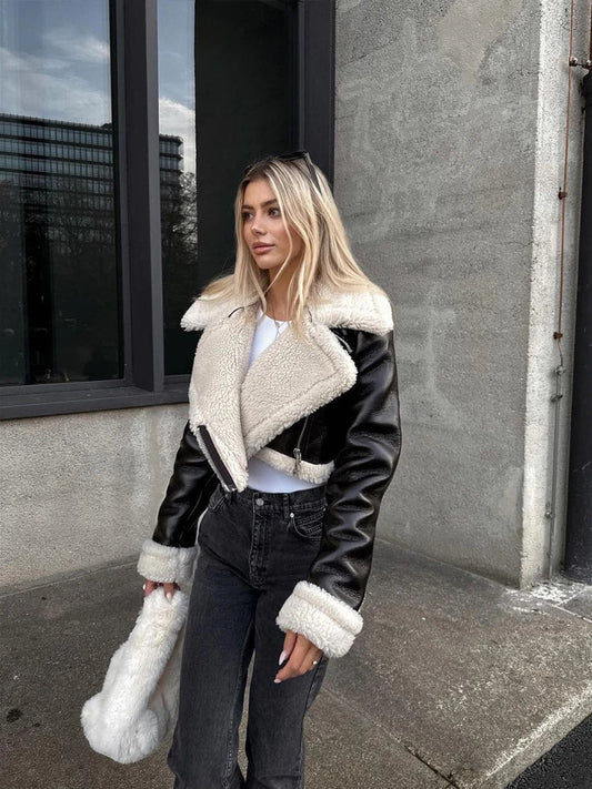 Women's Cropped Leather Jacket – Edgy Style & All-Day Comfort 0
