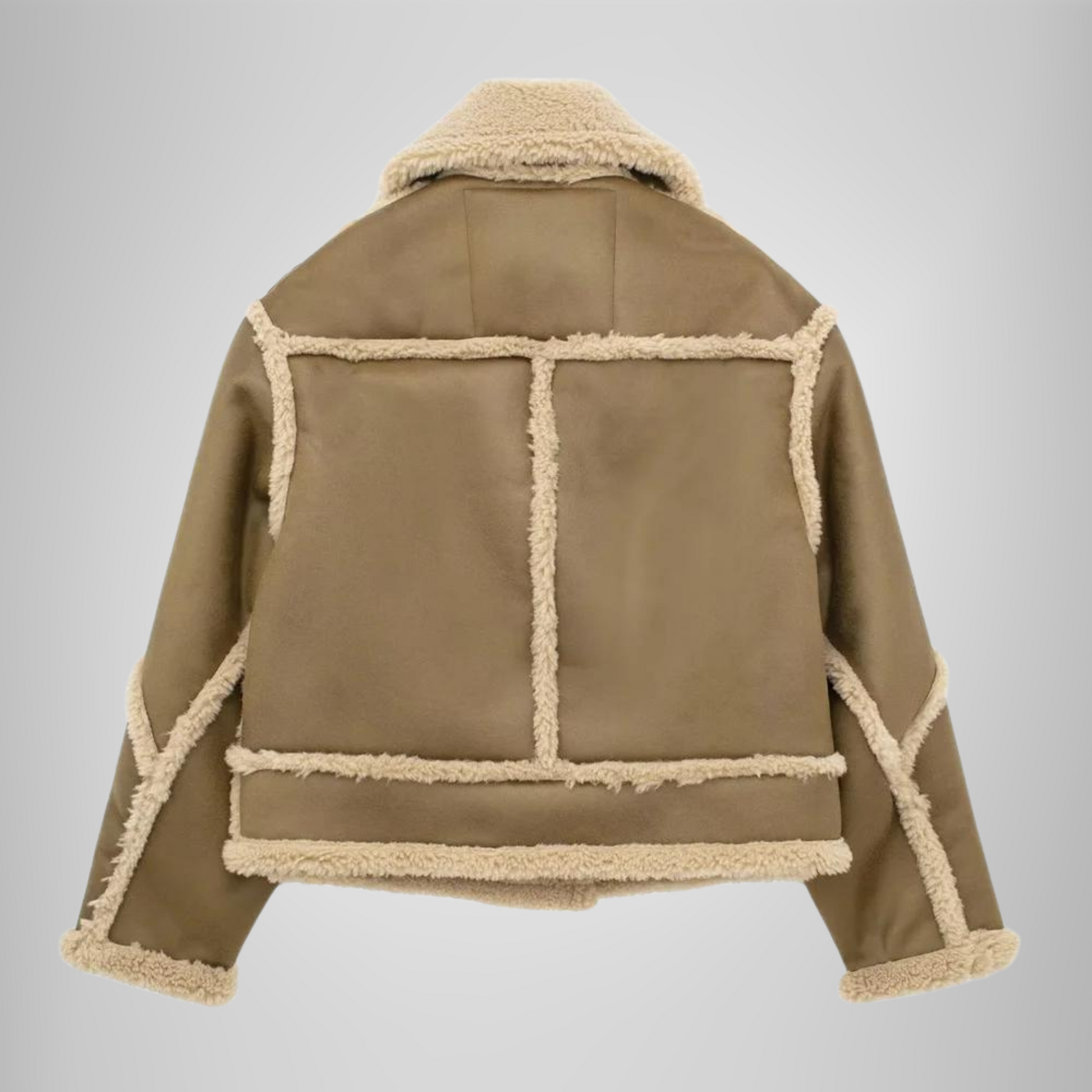 Women’s Cropped Shearling Jacket – Stylish Faux Suede & Warm Lining 1