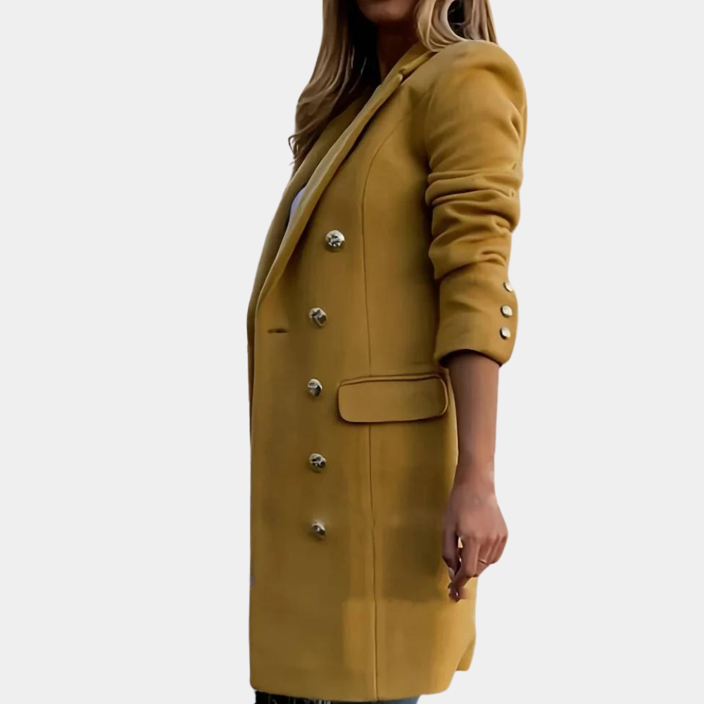 Women’s Double-Breasted Coat – Tailored Wool Blend for Chic Style 3