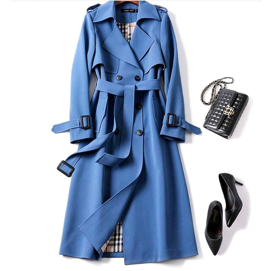 Women's Double-Breasted Trench Coat – Chic Long Jacket for All Occasions 0