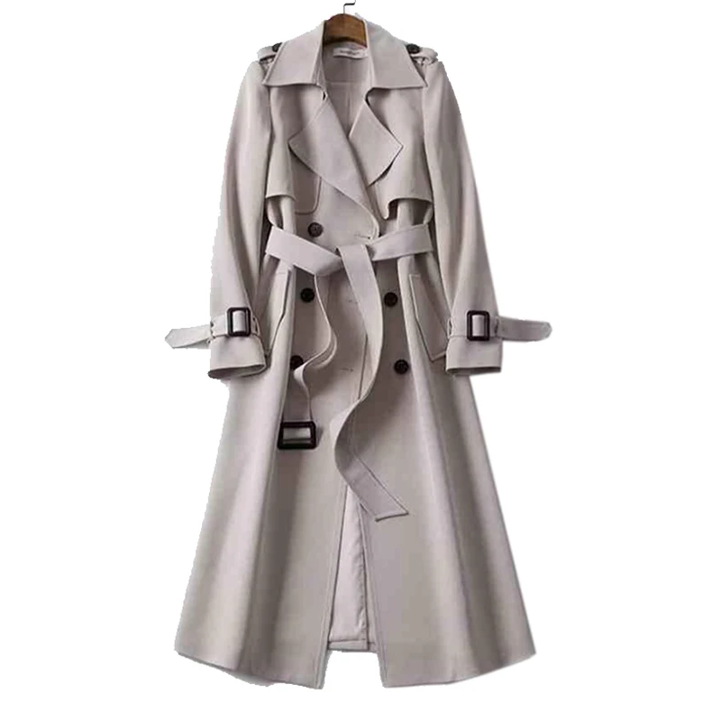 Women's Double-Breasted Trench Coat – Chic Long Jacket for All Occasions 3