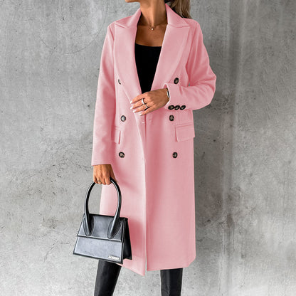 Women's Double-Breasted Trench Coat – Elegant Warmth for Winter 0