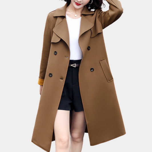 Women’s Double-Breasted Trench Coat – Stylish & Versatile Design 0