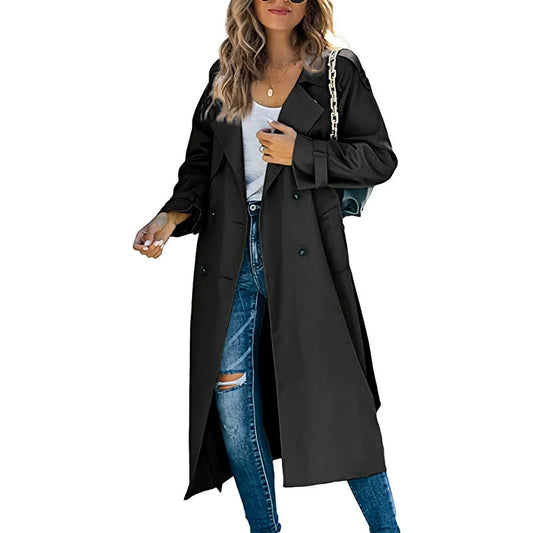 Women's Double-Breasted Trench Coat – Timeless Style for Every Occasion 0
