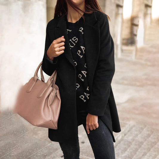 Women's Double-Breasted Wool Coat – Elegant Style for Cold Days 0