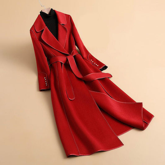 Women's Double-Sided Trench Coat – Tailored Fit with Belt 0