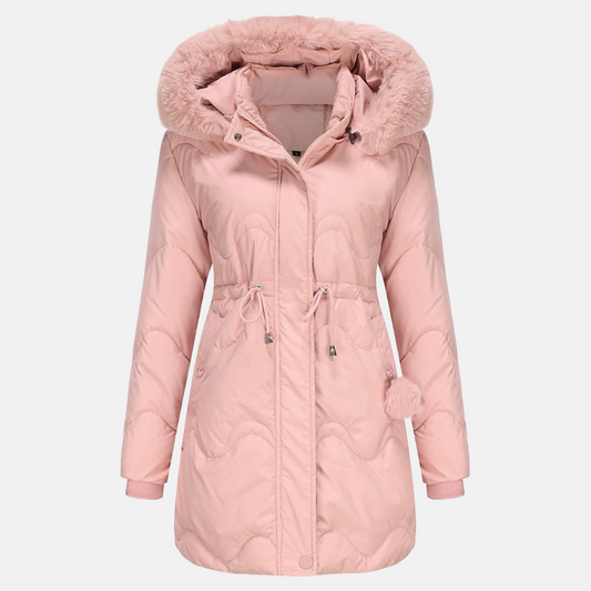 Women's Faux Fur Jacket - Cozy Winter Coat with Detachable Hood 0