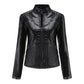 Women's Faux Leather Jacket – Stylish Stand-Up Collar Design 3