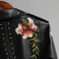 Women's Fitted PU Leather Jacket – Edgy Style with Embroidery 4
