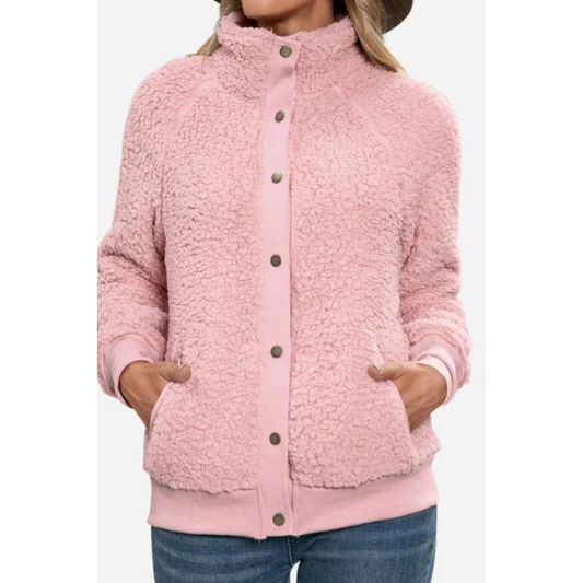 Women's Fleece Jacket – Cozy Stand Collar for Chic Winter Style 0