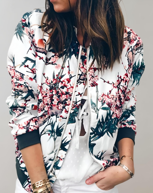 Women's Floral Bomber Jacket – Chic Style for Everyday Wear 0