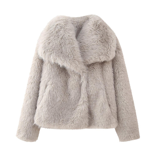 Women's Fox Fur Jacket – Chic Street Style for Winter Elegance 0