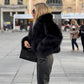 Women's Fox Fur Jacket – Chic Street Style for Winter Elegance 3