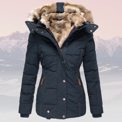 Women's Fur-Collar Hooded Jacket – Insulated & Stylish Winter Coat 0