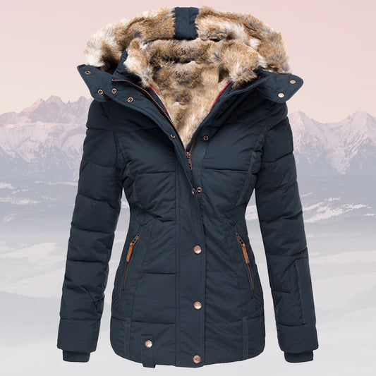 Women's Fur-Collar Hooded Jacket – Insulated & Stylish Winter Coat 0