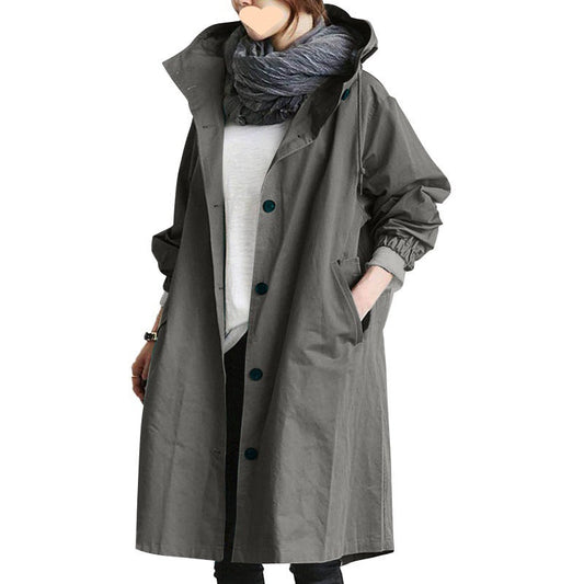Women's Hooded Overcoat – Water-Resistant with Stylish Comfort 0