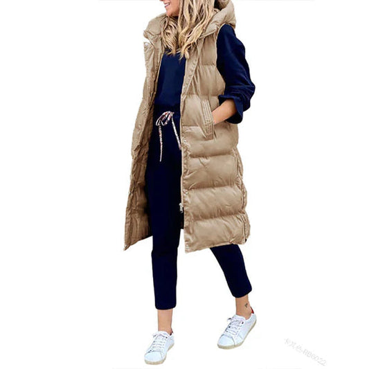 Women's Hooded Padded Coat – Stylish Mid-Length for Winter 0
