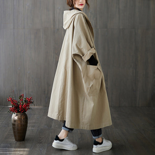 Women's Hooded Trench Coat – Relaxed Fit for Effortless Style 0