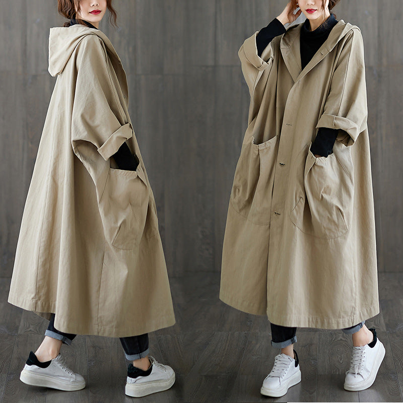 Women's Hooded Trench Coat – Relaxed Fit for Effortless Style 1