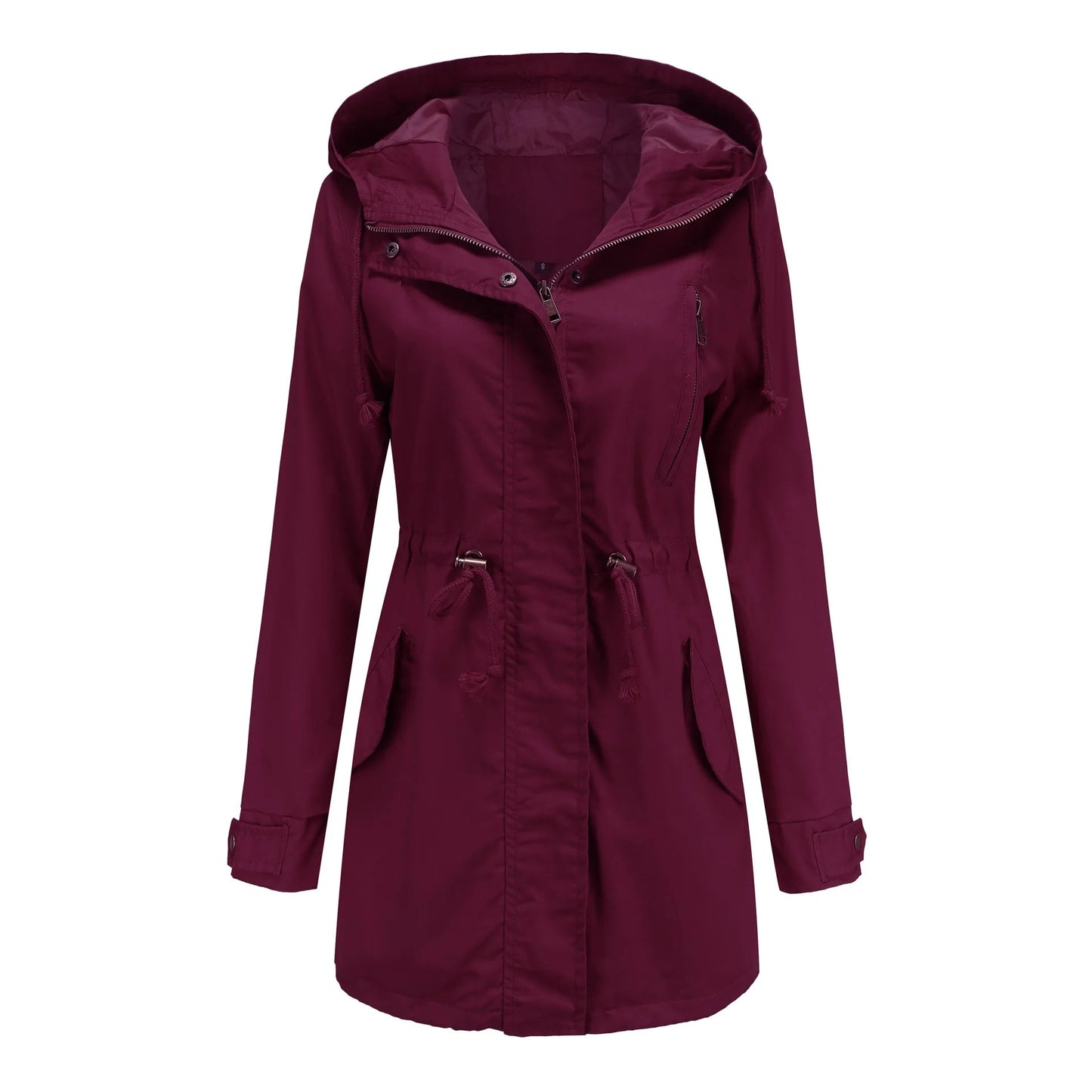 Women's Hooded Windbreaker Trench Coat – Stylish & Comfortable 5