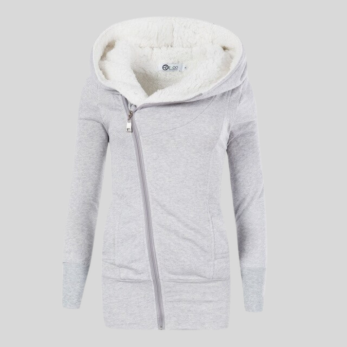 Women's Hooded Winter Jacket – Stylish Slant Zip for Cozy Warmth 0