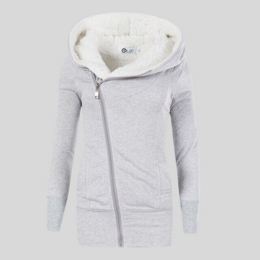 Women's Hooded Winter Jacket – Stylish Slant Zip for Cozy Warmth 0