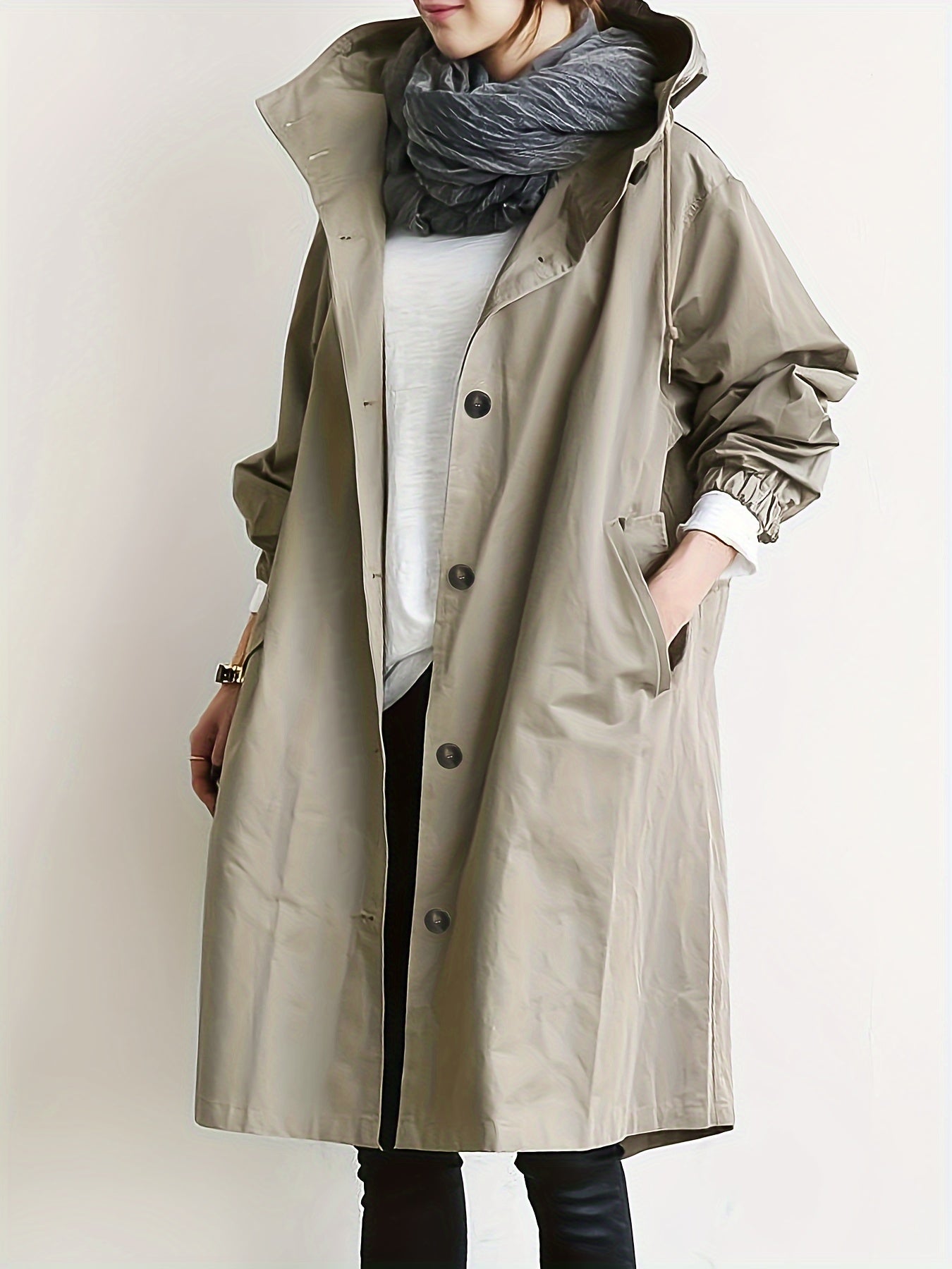Women's Khaki Trench Coat – Tailored Fit for Effortless Style 2