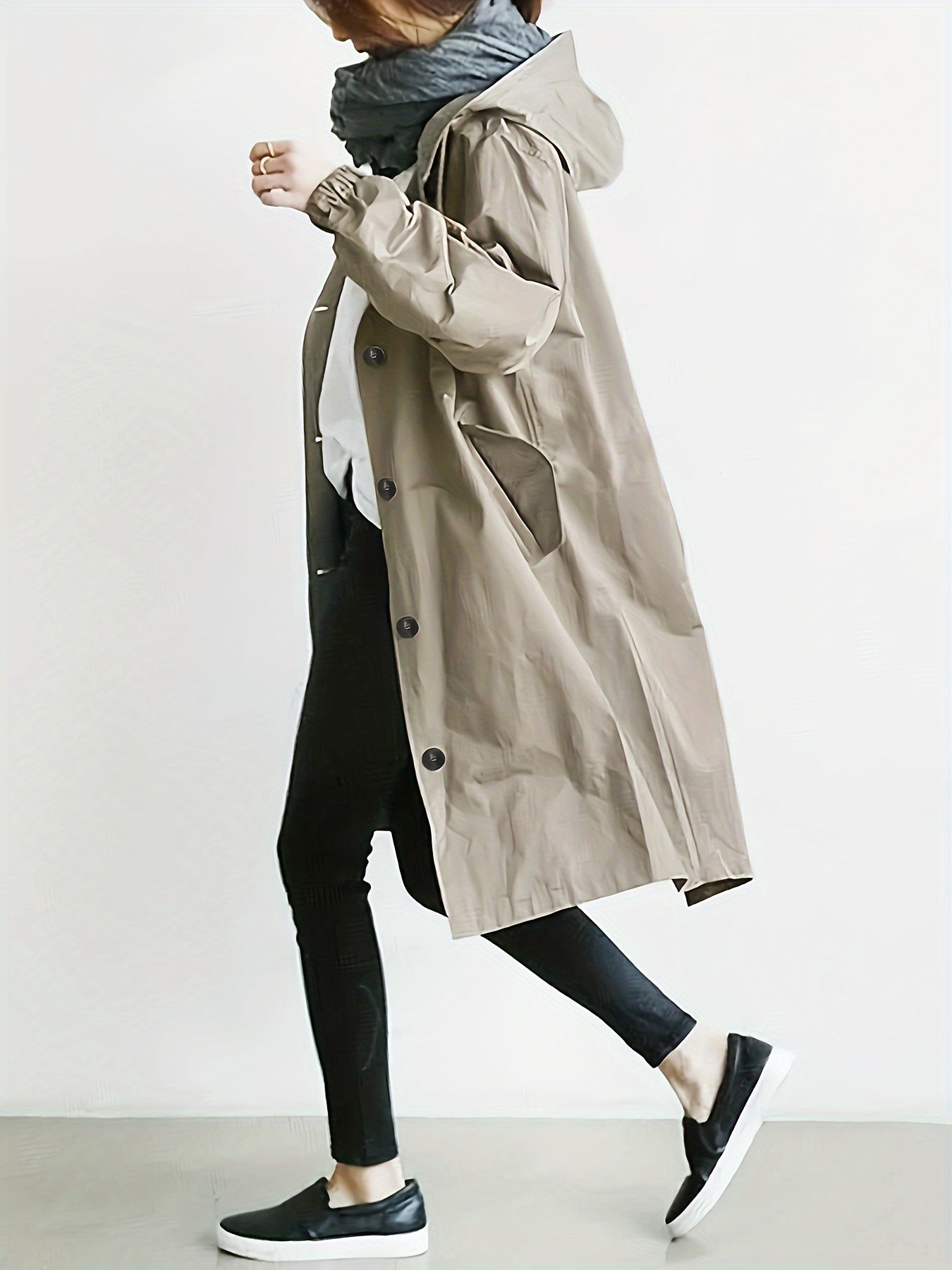 Women's Khaki Trench Coat – Tailored Fit for Effortless Style 4