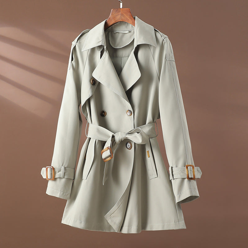 Women's Lace Waist Trench Coat – Slim Fit for Autumn Elegance 0