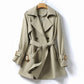 Women's Lace Waist Trench Coat – Slim Fit for Autumn Elegance 1
