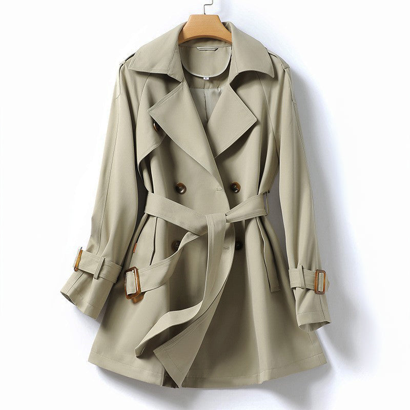Women's Lace Waist Trench Coat – Slim Fit for Autumn Elegance 1