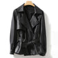 Women's Leather Jacket – Belted Waist for Flattering Fit 2