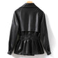 Women's Leather Jacket – Belted Waist for Flattering Fit 3