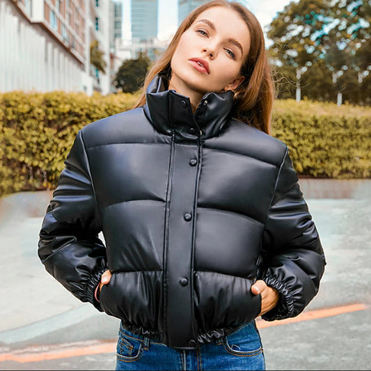 Women's Leather Jacket – Chic PU Design for Winter Warmth 0