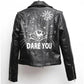 Women's Leather Jacket – Edgy Print & Slim Fit for Style 1