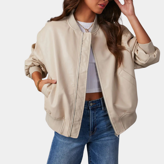 Women's Leather Jacket – Elongated Design for Edgy Style 0