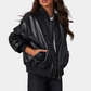 Women's Leather Jacket – Elongated Design for Edgy Style 1