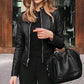 Women's Leather Jacket – Slim Fit with Stand Collar for Chic Style 1