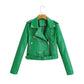 Women's Leather Jacket – Stylish Zip-Up with Flattering Belt 1
