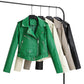 Women's Leather Jacket – Stylish Zip-Up with Flattering Belt 4