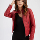 Women's Leather Jacket – Stylish Zipper & Stand Collar Design 3