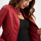 Women's Leather Jacket – Stylish Zipper & Stand Collar Design 5